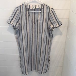 Madewell Striped Linen Dress. Size L.